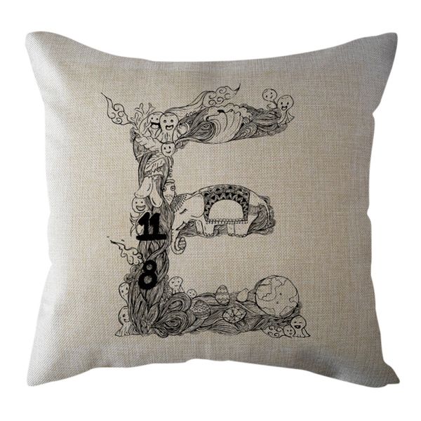

casual cushion cover cotton linen letter pillowcase soft sofa car home decorative throw pillow case waist cushion pillow cover