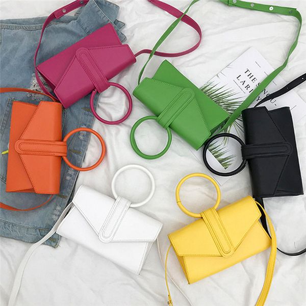 

women's pu leather crossbody bag magnetic buckle handbag simple shoulder bag