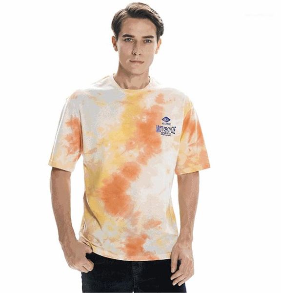 

tshirts summer crew neck letter print casual loose mens short sleeve tees mens designer tie dyed, White;black