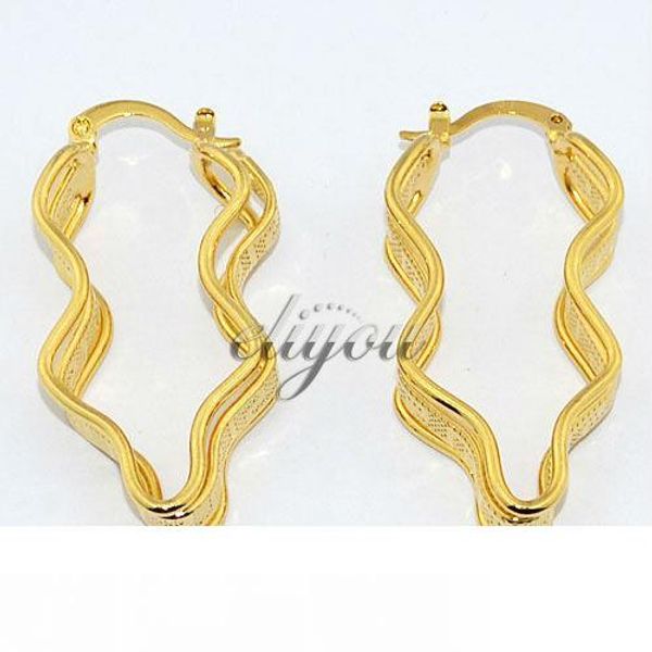 

fashion jewelry women girls 18k yellow gold filled earrings simple hoop dangles gold jewellery dje15, Golden;silver