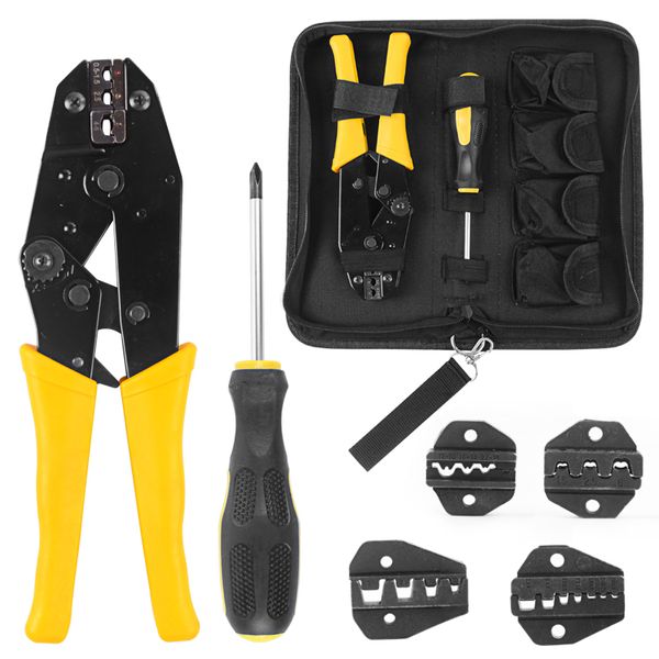 

wire crimp pliers screwdriver tool set spring clamp decrustation engineering ratchet terminal crimping with 4 apart terminals