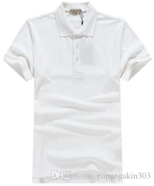 

summer spring men solid polos short sleeve cotton male london brit polo shirts classic tee shirt white black