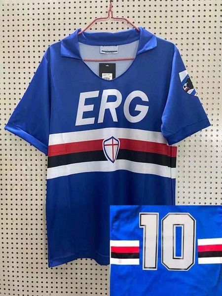

1990 1991 itlay club sampdoria retro soccer jersey 90 91 serie a uc sampdoria classic mancini vialli cerezo attilio lombardo football shirt, Black