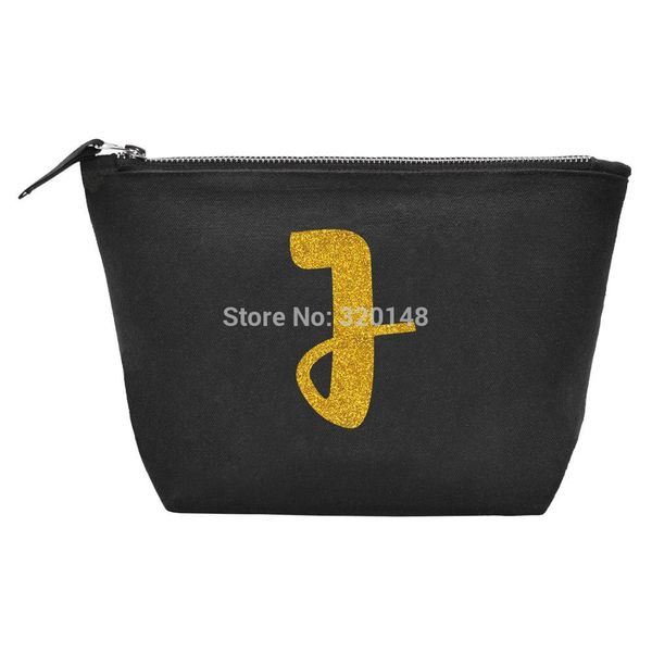

tb10 black initial j women cosmetic bag for make up travel toiletry pouch ladies beauty storage