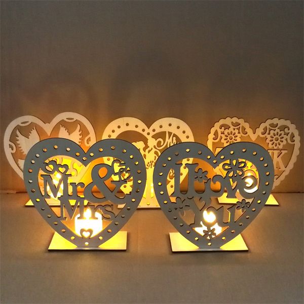 

mr mrs board rustic wedding decorations diy creative ornament heart shaped woodiness led candle light party articles 4jm p1