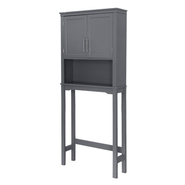 

two-door toilet cabinet grey bathroom over the toilet space saver storage cabinet shelf organizer wood door