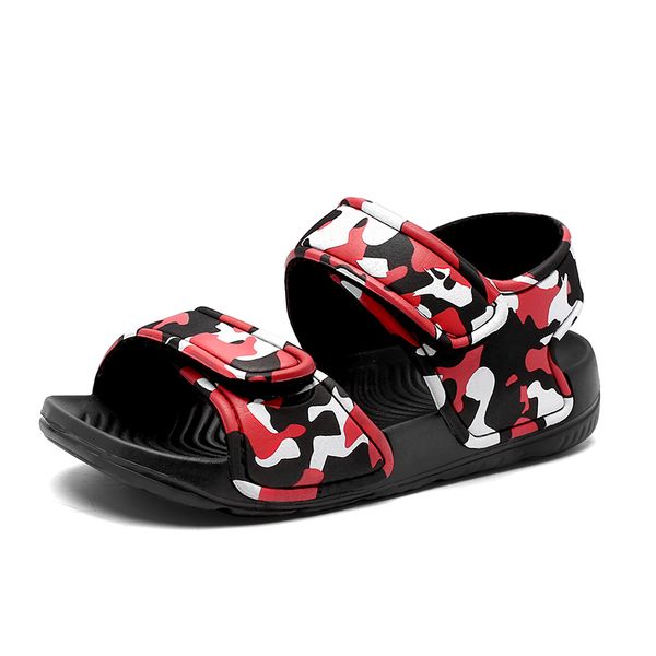 

sandals kids girls summer non-slip eva beach shoes open children's wild boys student chaussure, Black;red