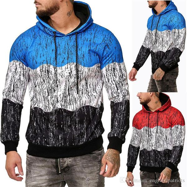 

color matching mens конструктора толстовка способ печати мужской с длинным рукавом пуловера толстовка с капюшоном мужских повседневных толст, Black