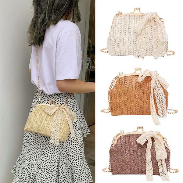 

сумочка женская пляжная с бантом соломенная сумка burlap square bag плетеная сумка из ротанга женская сумка mulit style dropship