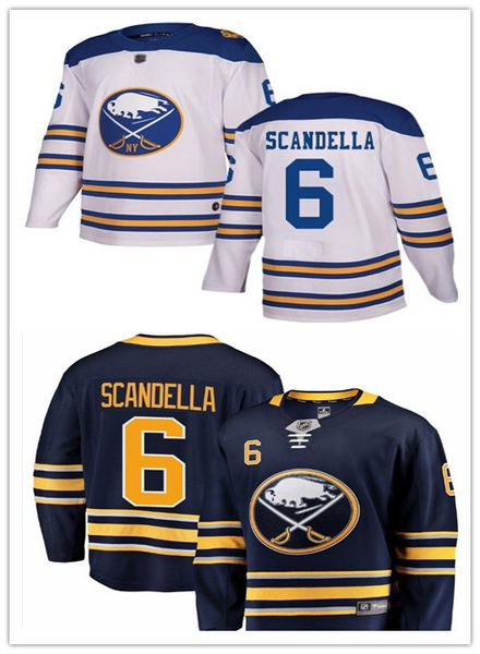 

men's premier 6 marco scandella jersey sabres youth navy blue hockey jersey home buffalo breakaway player away team color white 50th se, Black;red