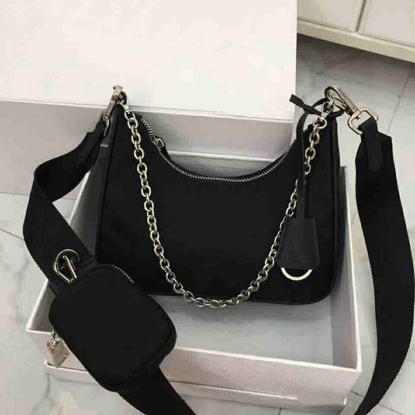 

famous purse women nylon chains shoulder bag crossbody bag with mini bag ship