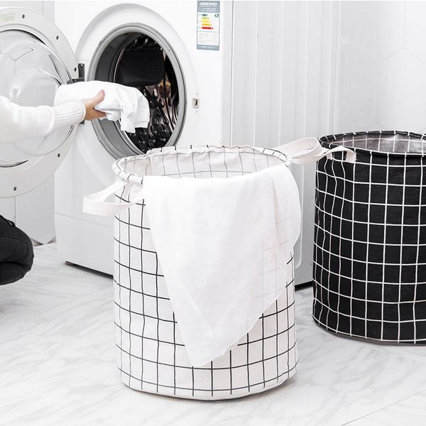 

toy organizer clothing storage box foldable waterproof laundry basket plaid dirty clothes washing laundry baskets storage bag dh1337