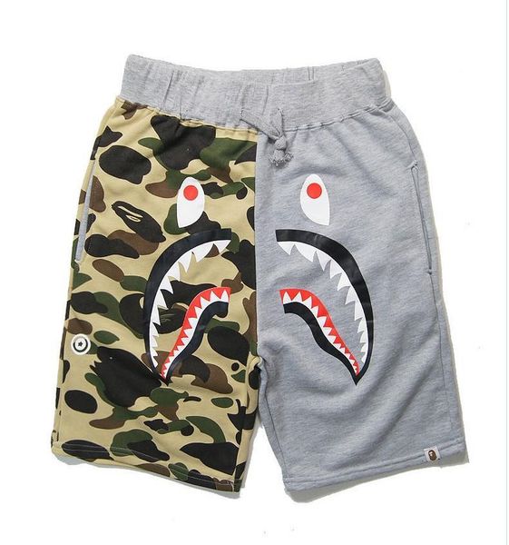 

2017 summer camouflage ape pants shark mouth beach pants justin bieber juvenile pants trousers fear of god for men sale, Black;white