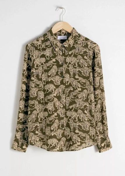 

women shirt 2019 autumn new leopard print shirt, White