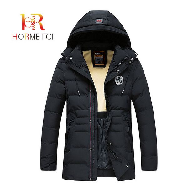 

hormetci fashion brand men wram long parkas casual coat winter men hooded jackets men's parka, Tan;black