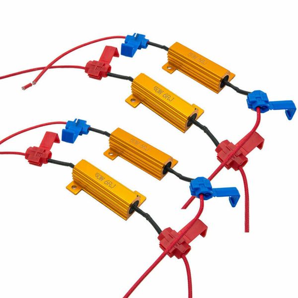 

4pcs led resistor 50w load resistor car light accessories fix led light bulb error fast hyper flash turn signal inside