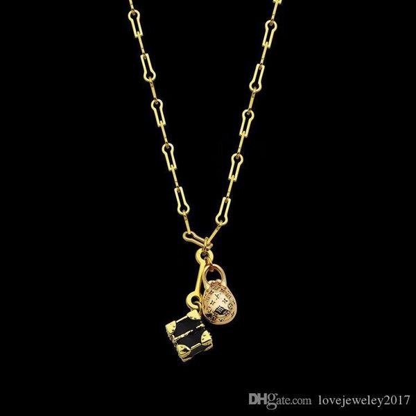 

luxury designer jewelry women necklaces gift box dinosaur egg pendant necklace stainless steel 18k gold thick chains with key pendant, Silver