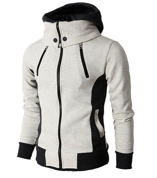 

mens hoodies casual autumn winter fashion hooded 2020 arrival cardigan hoodie outdoor windbreaker loose thick jacket, Black