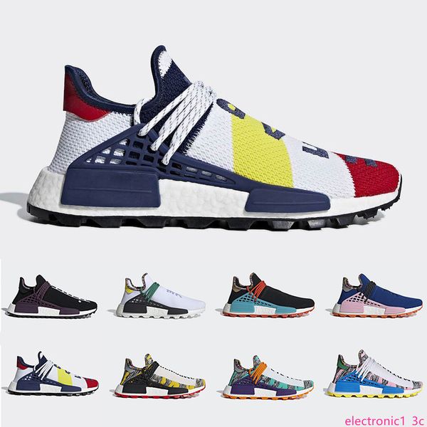 

inspiration solar pack human race trail running shoes men women pharrell williams hu heart mind equality sports runner sneakers, Black;green