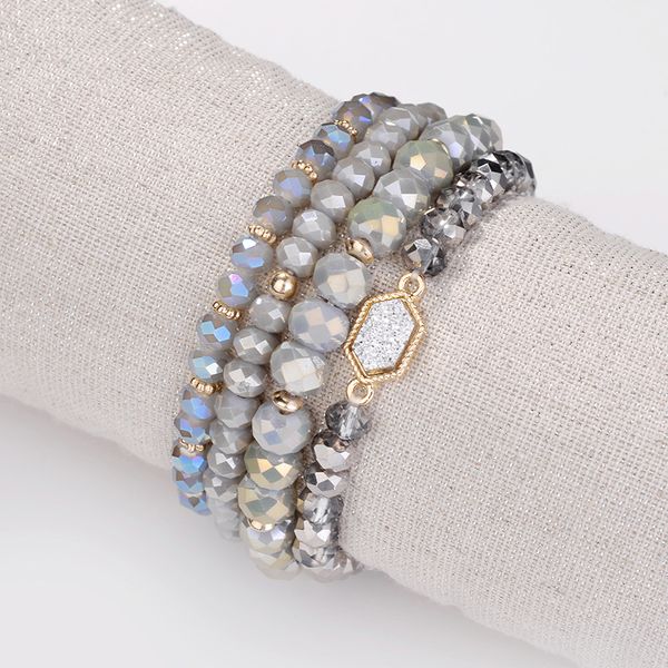 

fashion resin druzy drusy stone bracelet kendra style scott crystal beads bracelet for women jewelry, Golden;silver