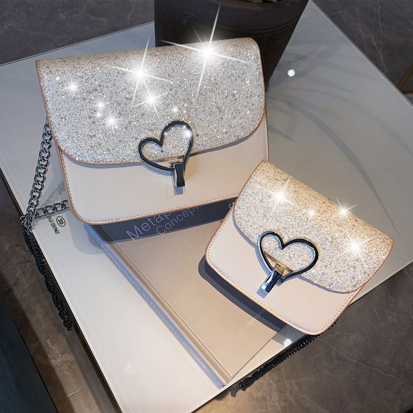 

sequin square bag 2019 summer new pu leather women's designer luxury handbag cute girl chain shoulder messenger bag