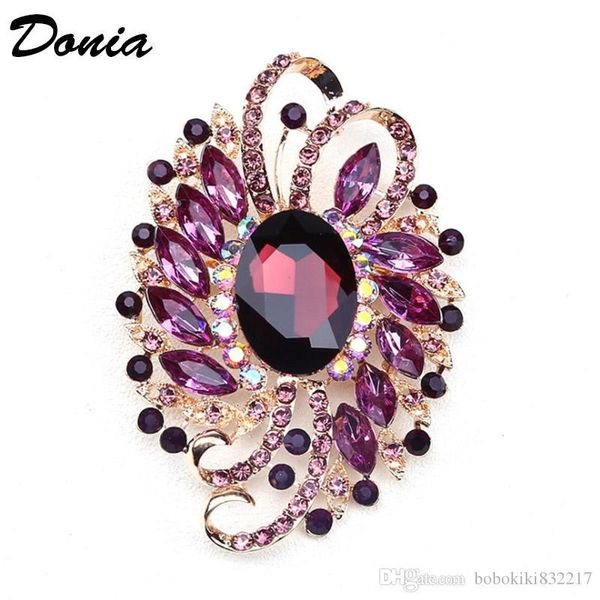 

donia jewelry european and american popular color brooch butterfly big glass christmas brooch gift brooch coat scarf accessories, Gray