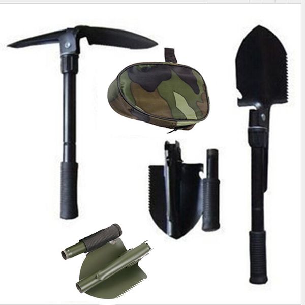 

four in one multifunctional portable shovel stainless steel mini folding outdoor tools engineer gardening compass camping