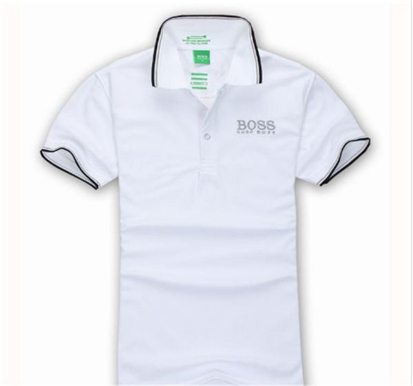 

new men's i short sleeves polo shirt 6519 bos t-shirt embroidery polo shirt for men luxury polo men cotton short sleeve shirts--3xl, Black;white