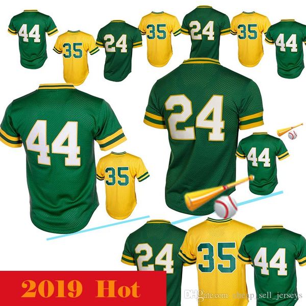 

24 Rickey Henderson 44 Reggie Jackson baseball jersey