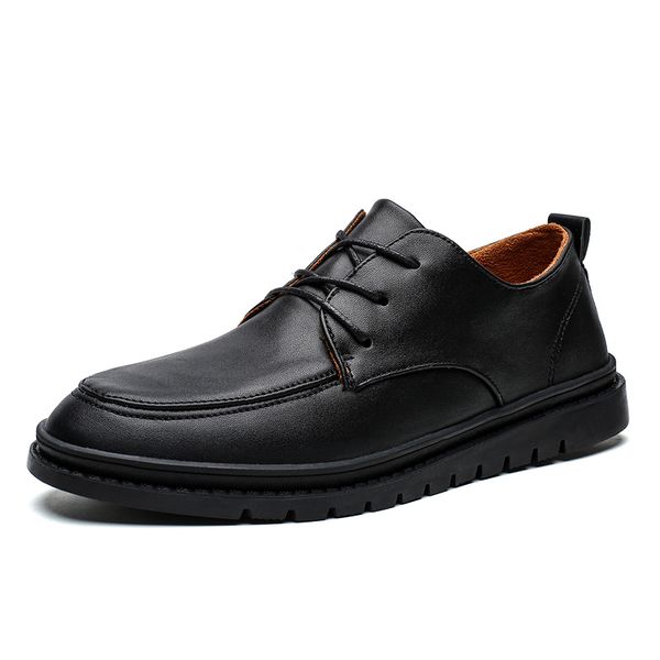 

autumn new men leather business shoes brogue casual shoes men genuine leather work business casual sneakers %c829, Black