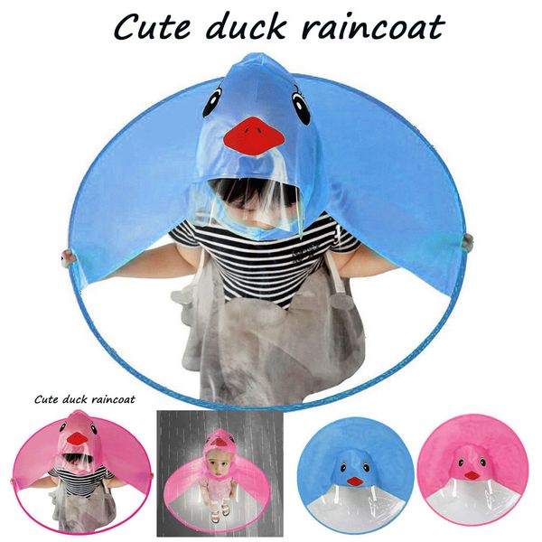 

lovely duck umbrella hat cute rain coat ufo children round umbrella hat magical hands raincoat kids girl