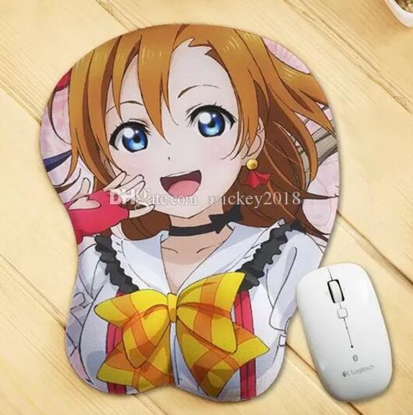 

new creative cartoon anime cartoon characters 3d chest silicone mouse pad for wrist rest support mouse pad dhl ship