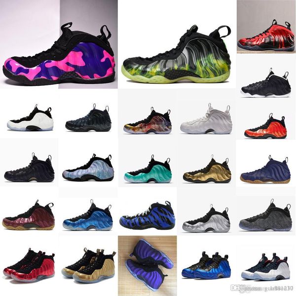 

mens penny hardaway basketball shoes purple pink paranoman red blacks galaxy camo lebron 17 pro posite foams one sneakers tennis with box