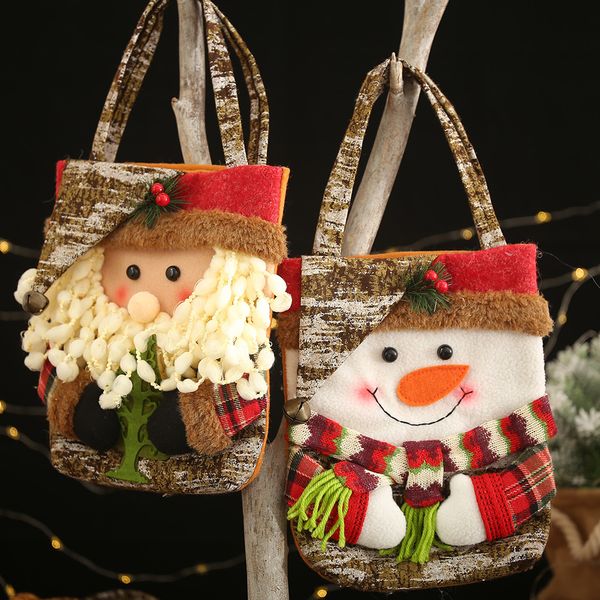 

1pcs santa claus snowman christmas gift candy bags elk packet storage supplies new year xmas decor home party decoration 62642