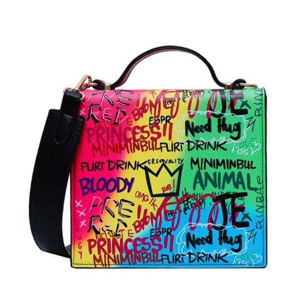 

yiqin beryl fashion shoulder handbags women single shoulder graffiti bags tote messenger bag bolsa feminina