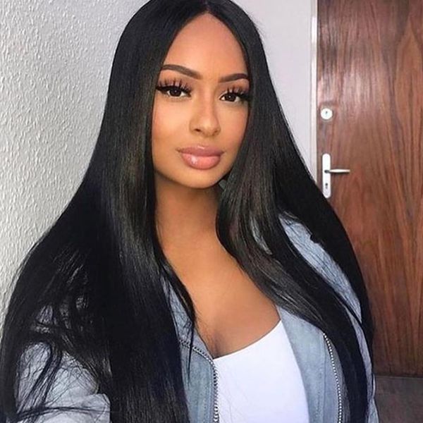 

grade 9a raw indian straight virgin hair weave bundles silky straight 100% indian human hair 8-.30 inch, Black