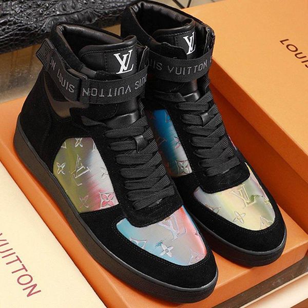 

2020 designer louis vuitton lv new 2020 men shoes fashion boots luxury trainers comfortable sneakers design herren sportschuhe s, Black