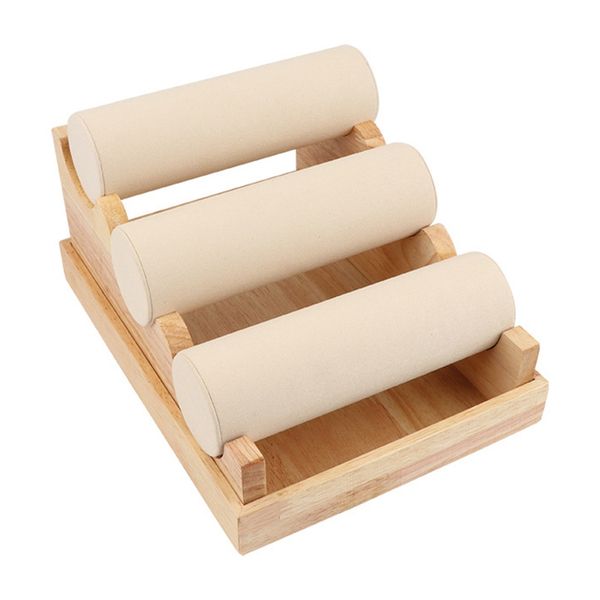 

вуд 3 уровня браслет смотреть стенд держатель ювелирных изделий витрина хранения дисплея ожерелье браслет organizer, Pink;blue