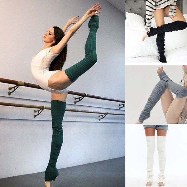 

women long cuffs crochet over knee ankle leggings cotton knitted boot plain color, Black;white
