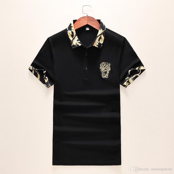 

лето новых людей polos цветочные printed коротким рукавом рубашки поло бизнес hombres тройники, White;black