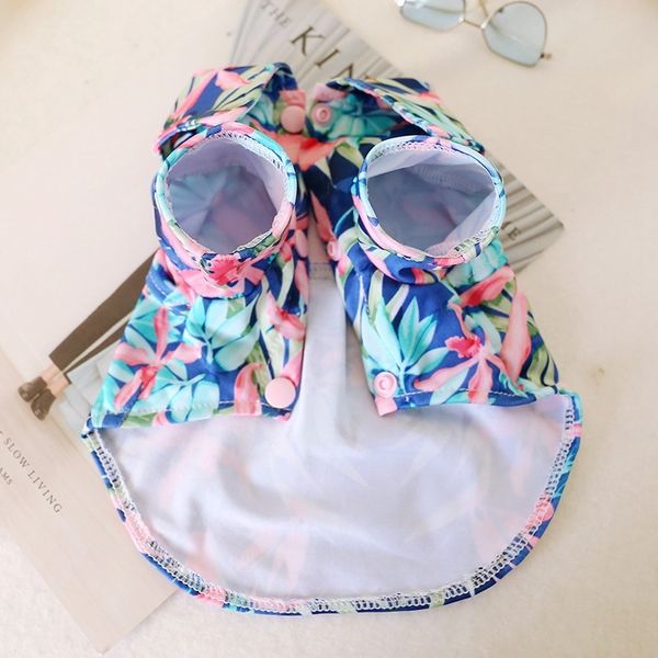 

summer cooling puppy cat vest for small dogs beach vest short sleeve pet clothes dog floral t shirt hawaiian dog apparel