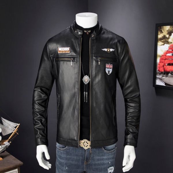 

mens leather jackets fall winter coat men faux coats biker motorcycle male classic jacket plus size 3xl, Black;brown
