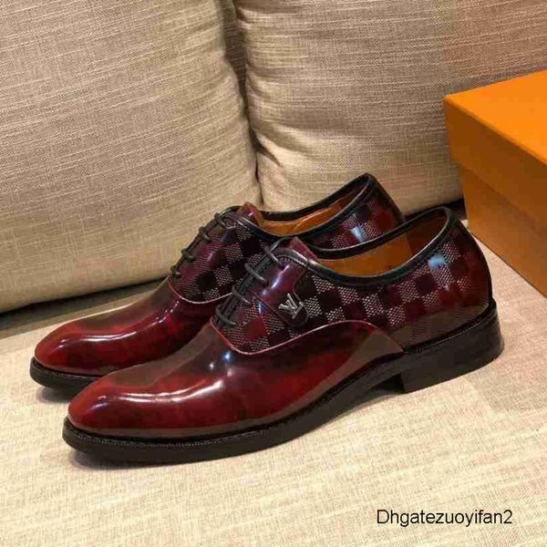 

mens платье red повседневная обувь лакированные круглые toes slip-на шипы flat бизнес кроссовки wan2, Black;red