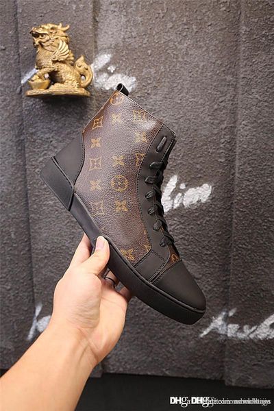 

2018NewisVuitton 2018LV Line Up Sneaker Boot Shoes Brown Monogram Shoes Sneakers With Box