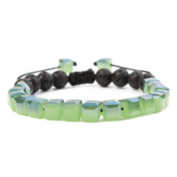 

glass crystal plus volcano shi ke drops essential oil perfume hand string for adjustable braided bracelet, Black