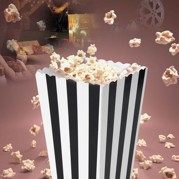 

12pcs/pack colorful chevron paper popcorn boxes corn favor bags for candy wedding decor birthday party supplies