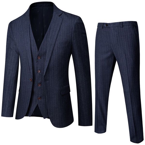 

cross border goods supply men's striped and frosted business casual suit, south korean slim groom suit, tuxedo, men, White;black