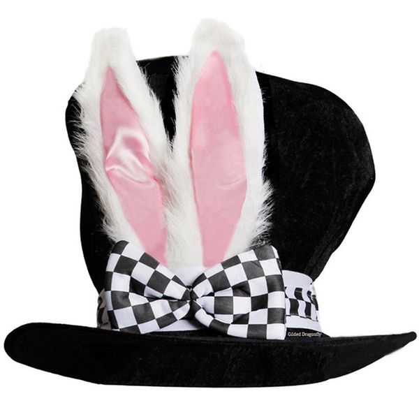 

kids performance plush velvet gift cute bowknot easter er costume with checkered party hat bunny ears funny