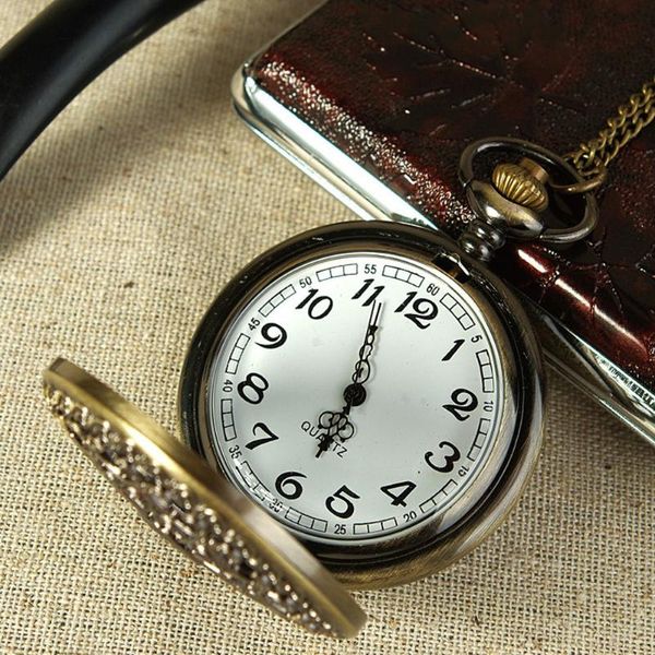 Карманные часы Fob, винтажные бронзовые тона, паутина, дизайнерская цепочка с подвеской, водонепроницаемые мужские часы, подарок на день рождения, годовщину 279Z