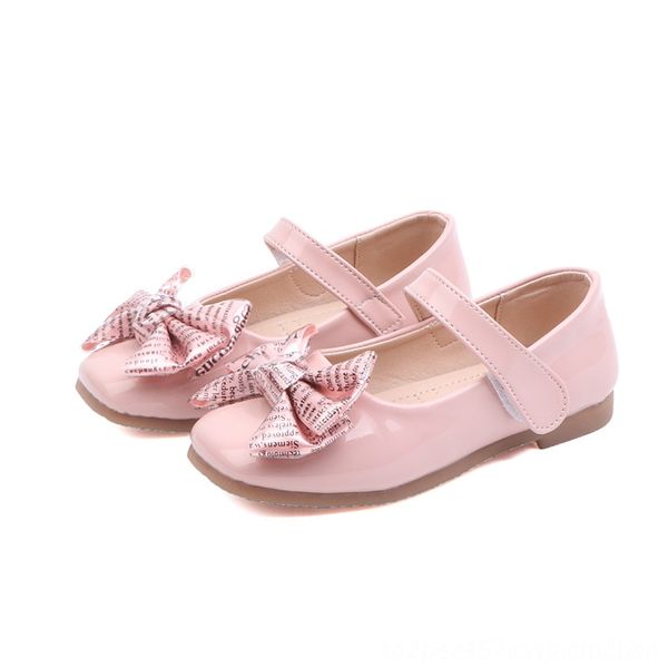 

2019new childrens kids girls bowknot princess student dance wedding party for girl white flat shoes shoes black 3-14years old, Black;grey